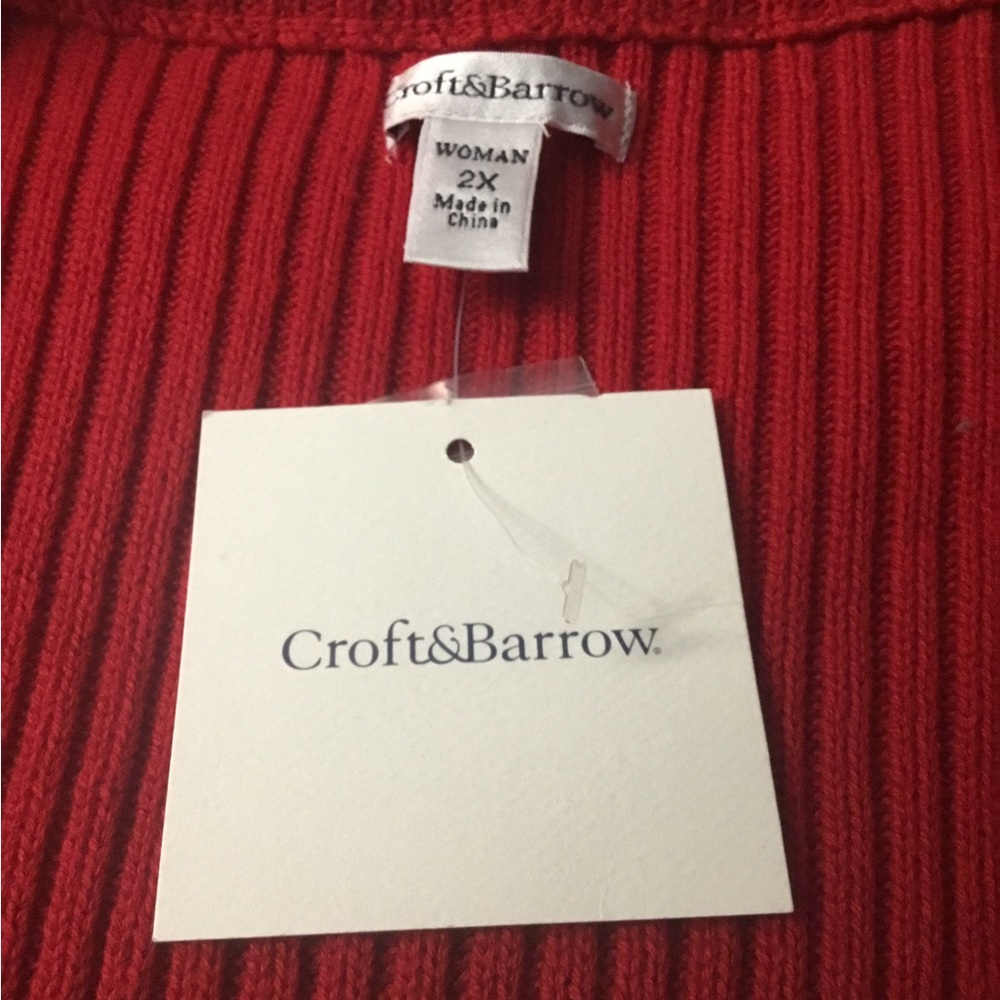 Croft & Barrow Vibrant Red Ribbed Knit Top - Picture 6 of 16